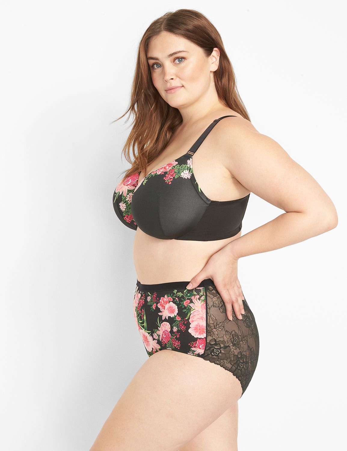 Lane Bryant Cacique Modern Lace & Mesh Lightly Lined Full Coverage