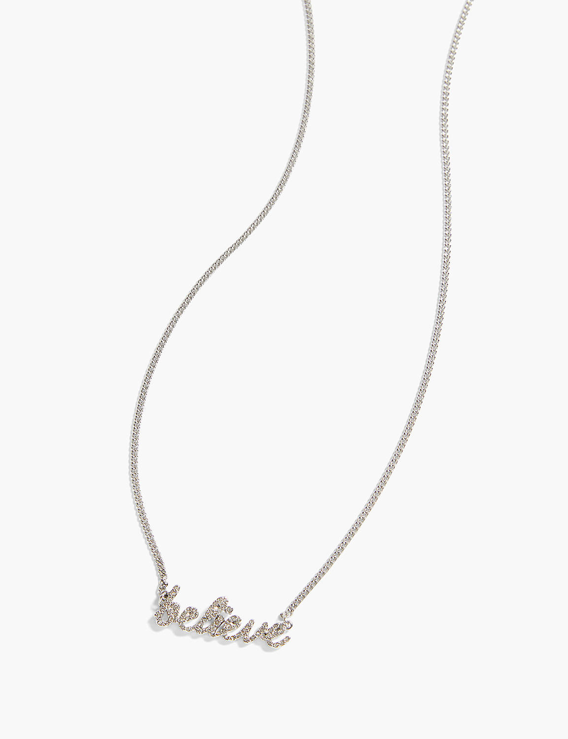 BELIEVE NECKLACE:Silver:ONESZ Product Image 1