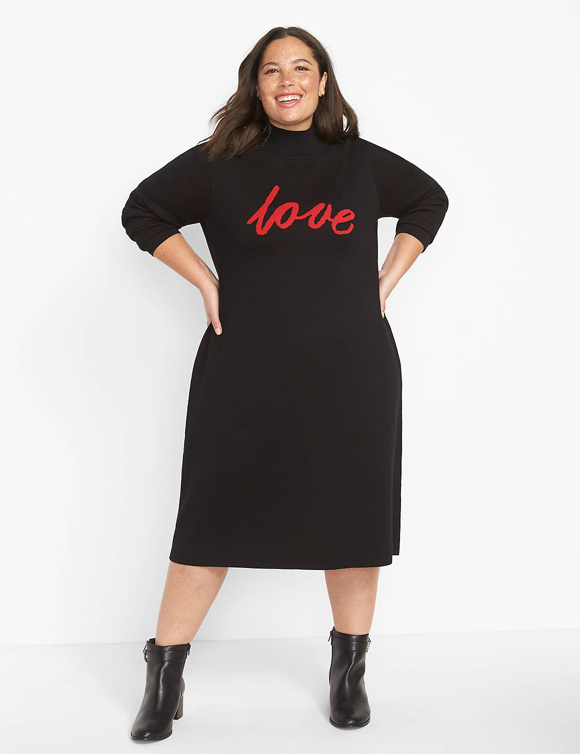 Long Sleeve Turtleneck Love Graphic Product Image 1