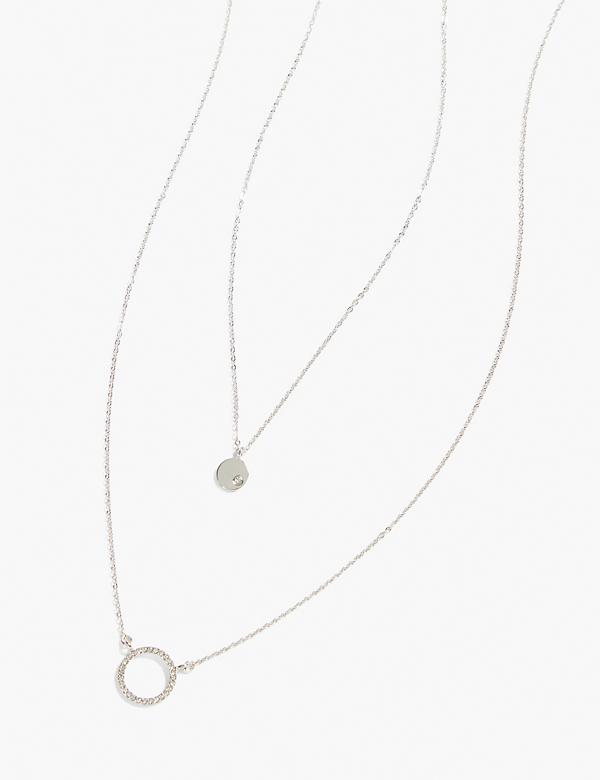 Give One & Keep One Pave Circle Necklaces