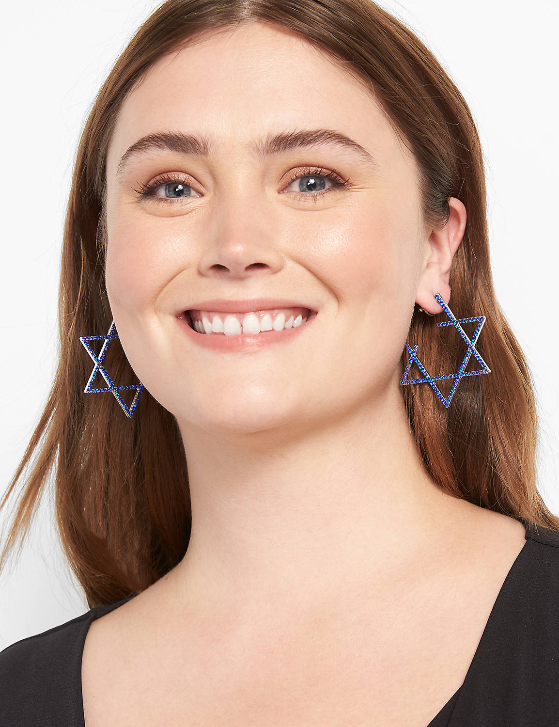 STATEMENT STAR OF DAVID EARRING:Silver:ONESZ Product Image 1
