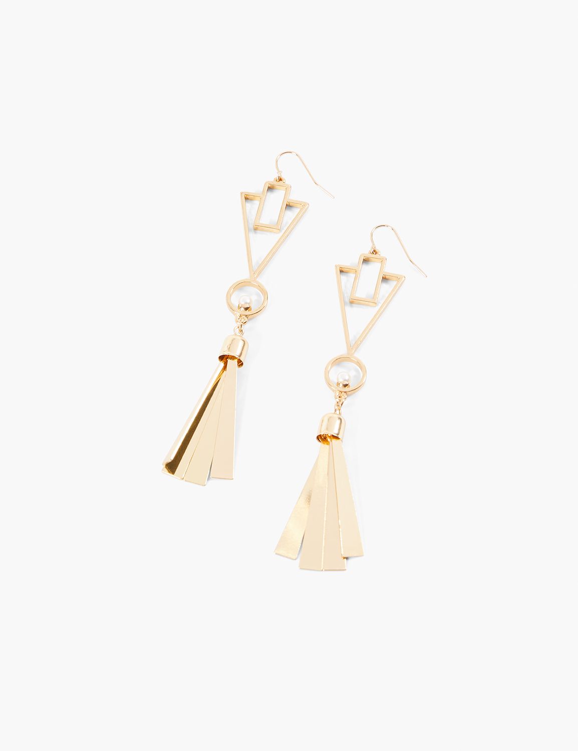 Geometric Drop Tassel Earrings Product Image 1