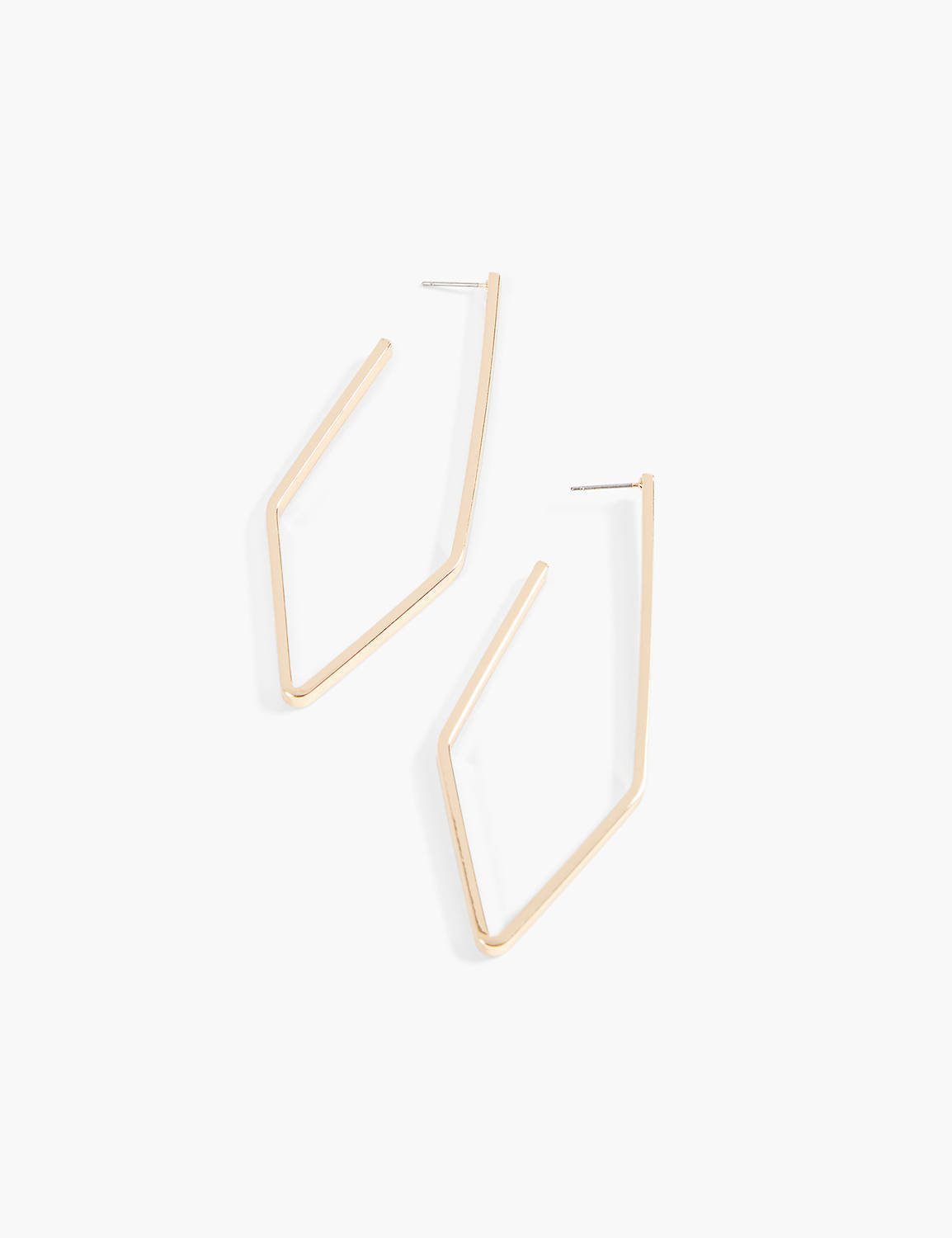 GEO OVAL HOOP EARRING:Gold Tone:ONESZ Product Image 1