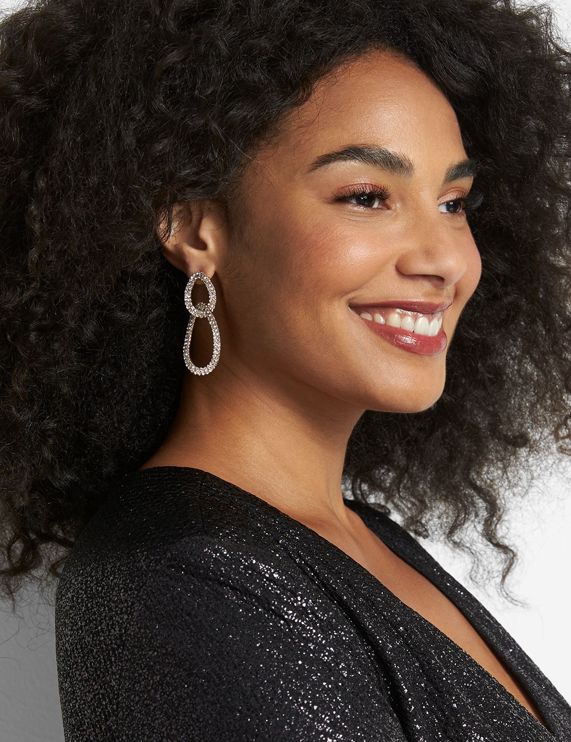Statement Pave Link Drop Earrings