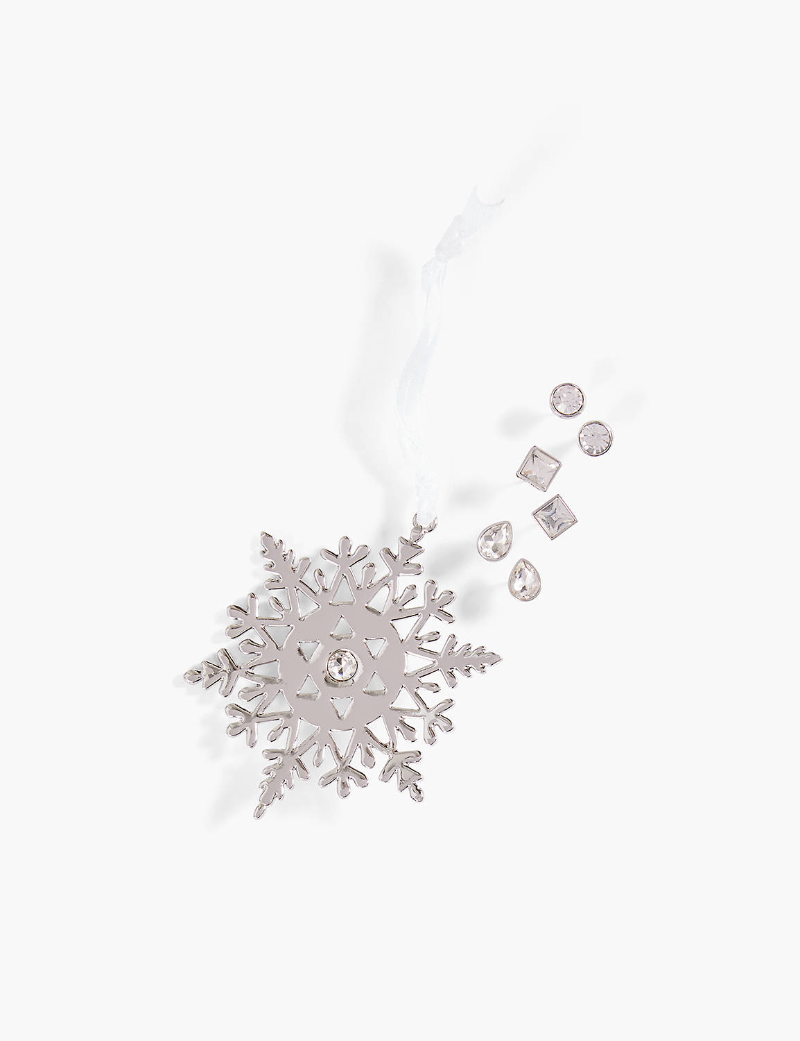 SNOWFLAKE ORNAMENT WITH 3 PK EARRIN Product Image 2