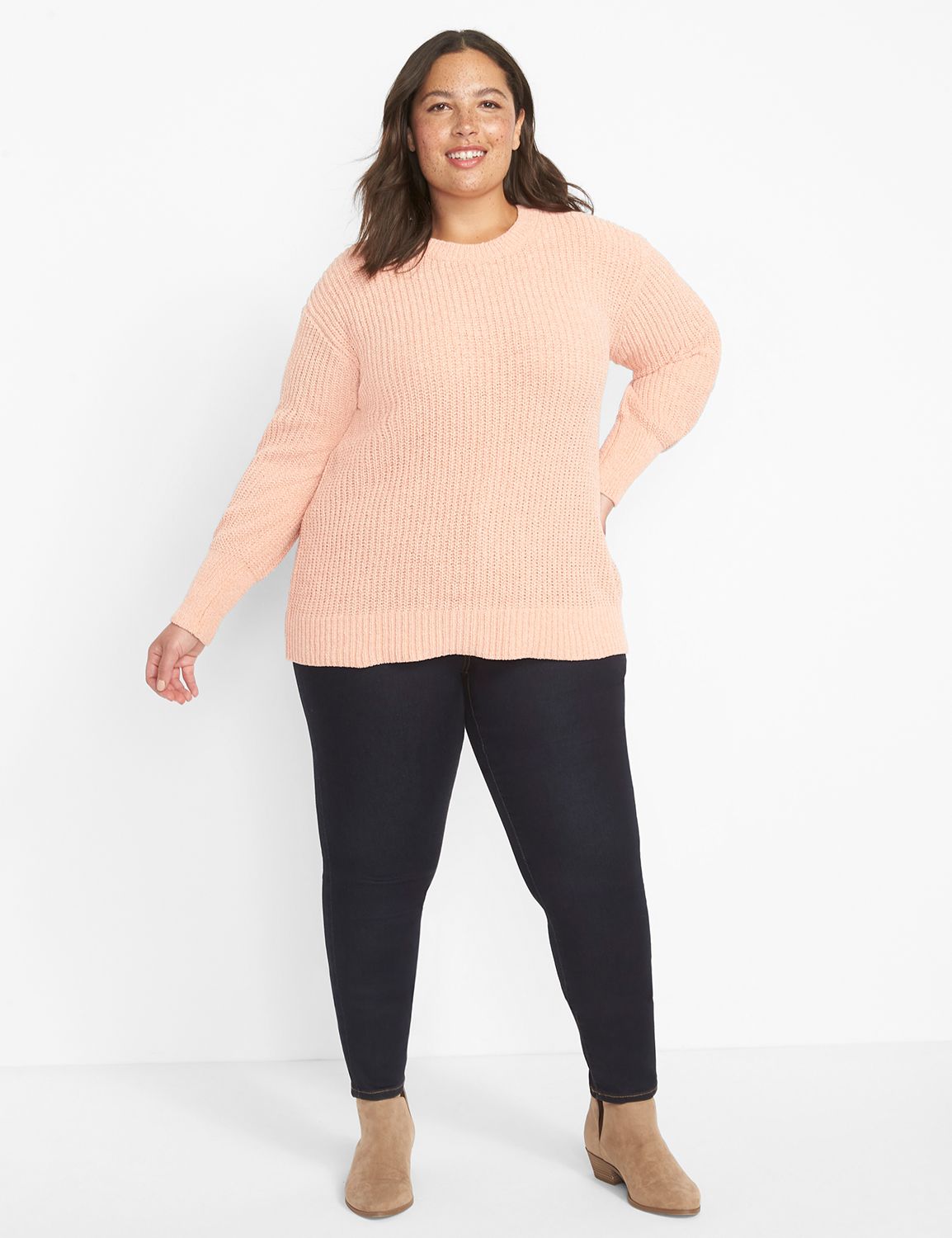 Long Sleeve Crew Neck Pullover 1124685:PANTONE Coral Pink:26/28 Product Image 3
