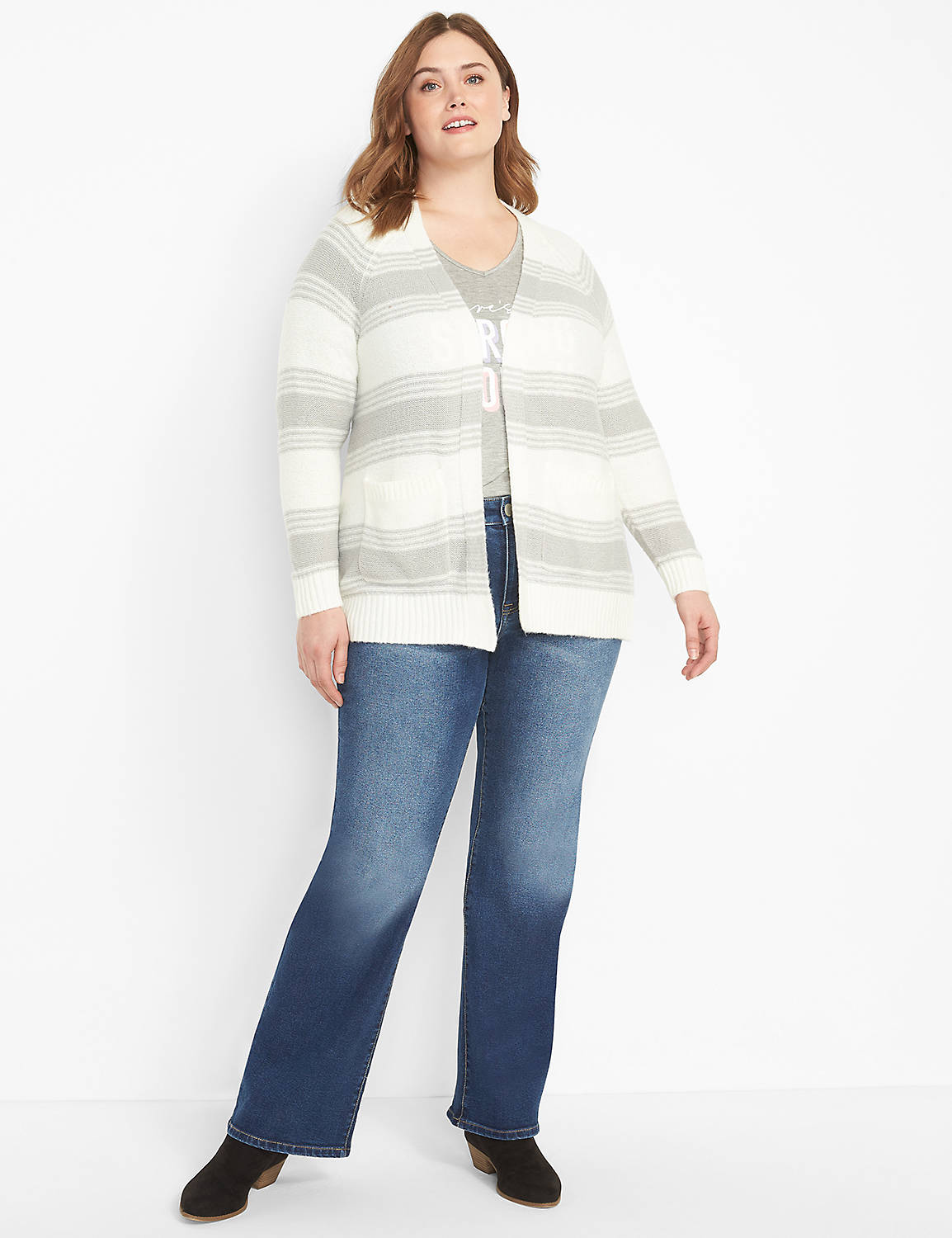 Long Sleeve Open Front Stripe Overpiece 1124684:AS SAMPLE:18/20 Product Image 3