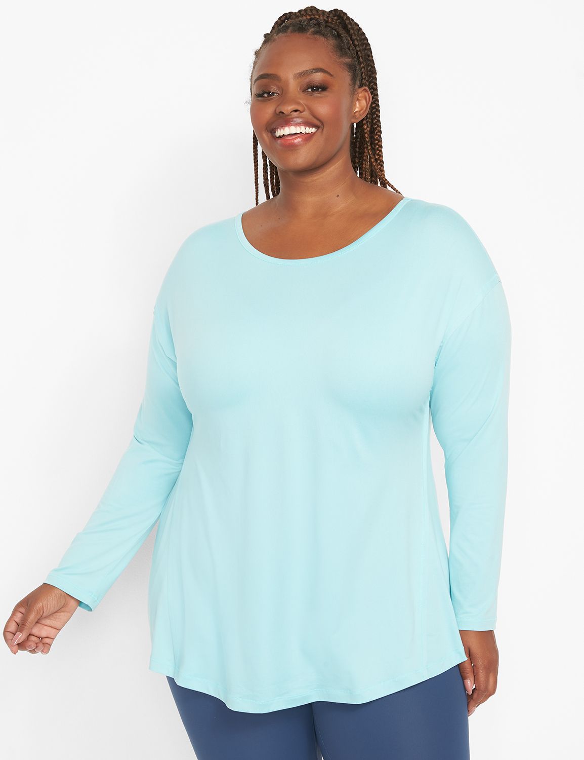 Long Sleeve Boat Neckline Livi Soft Top S 1123742:PANTONE Leisure Time:18/20 Product Image 1