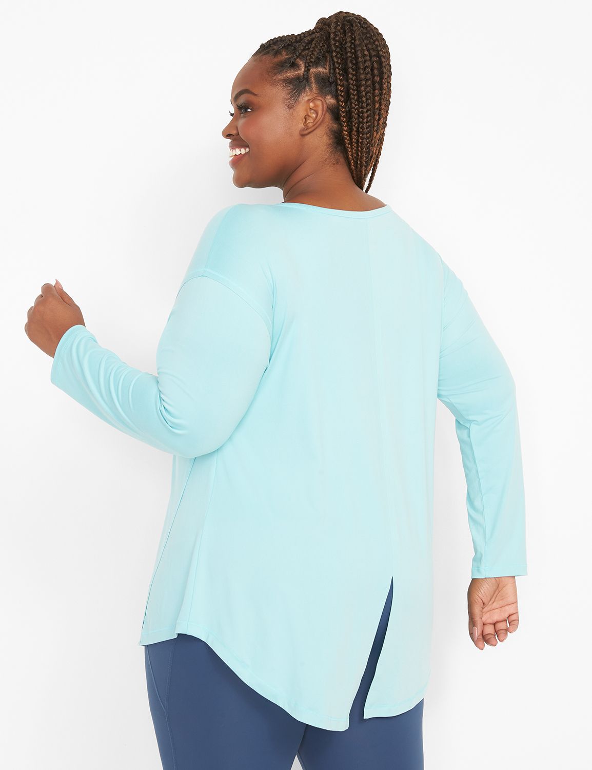 Long Sleeve Boat Neckline Livi Soft Top S 1123742:PANTONE Leisure Time:18/20 Product Image 2