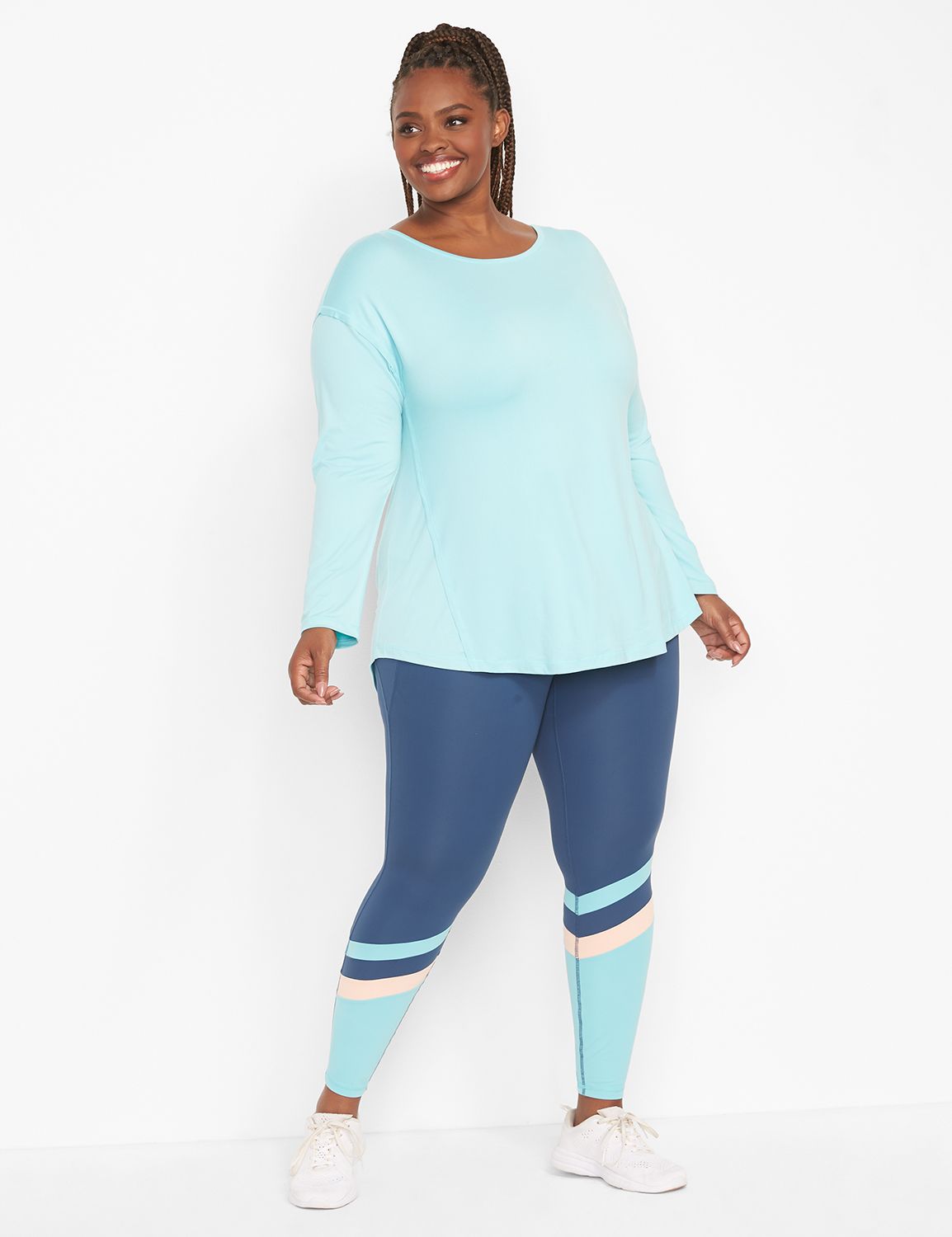 Long Sleeve Boat Neckline Livi Soft Top S 1123742:PANTONE Leisure Time:18/20 Product Image 3
