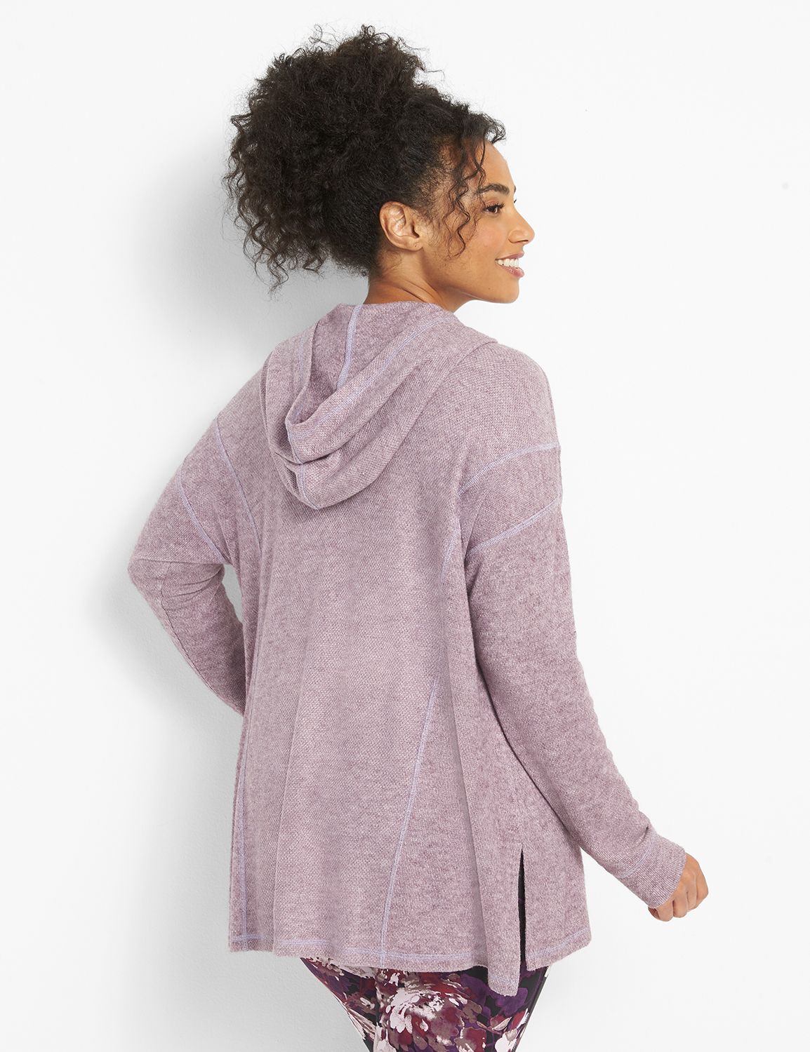 Long Sleeve Fabric Blocked Hoodie F 1123658:PANTONE Purple Pennant:22/24 Product Image 2