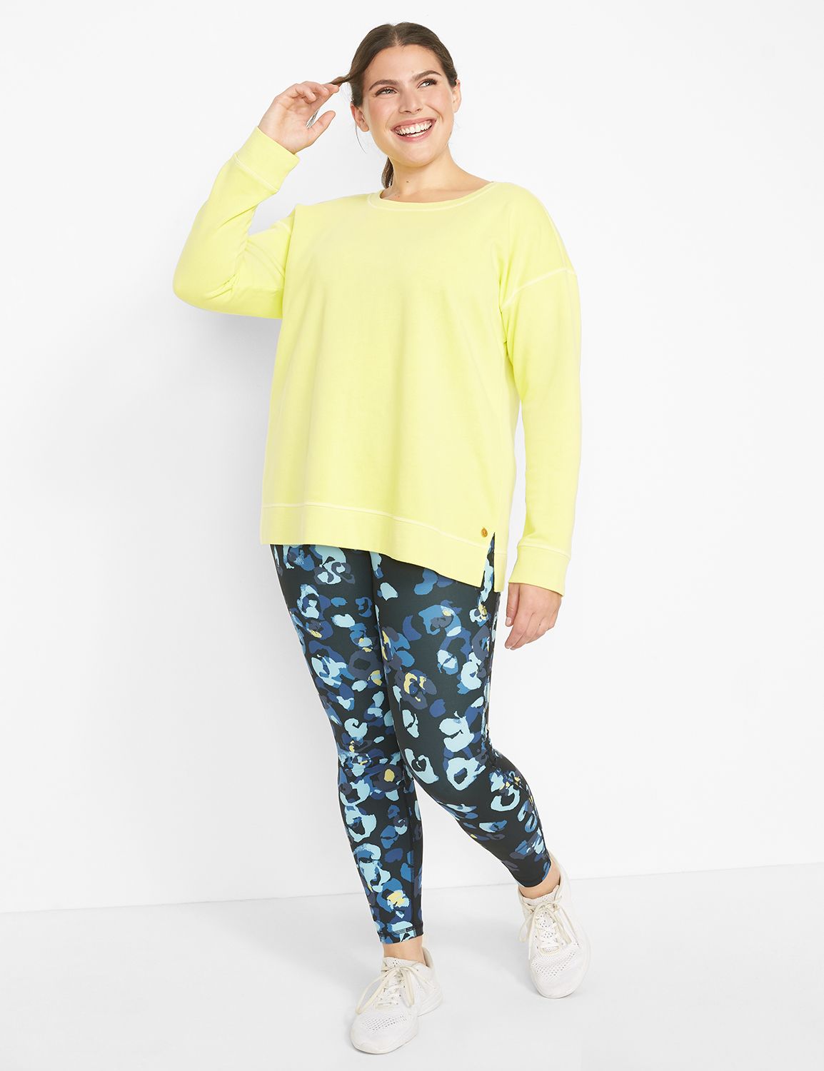 Long Sleeve Crew Neckline Sweatshirt S 1123755:PANTONE Yellow Plum:18/20 Product Image 3