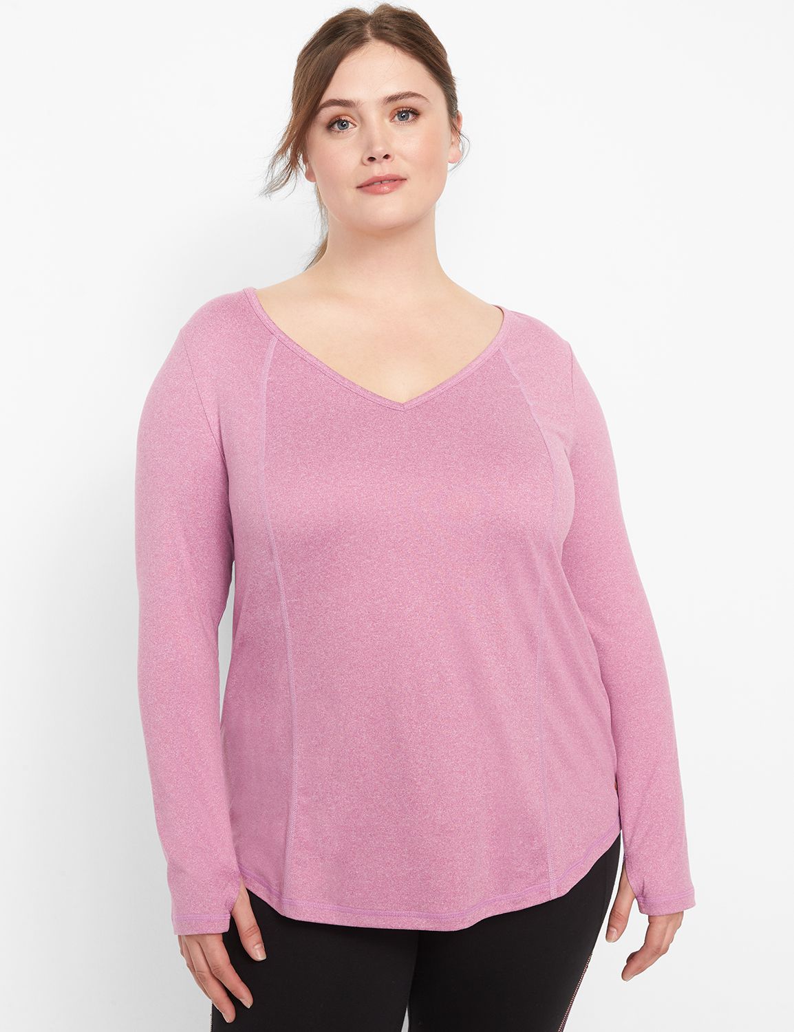 LIVI Soft V-Neck Marled Top