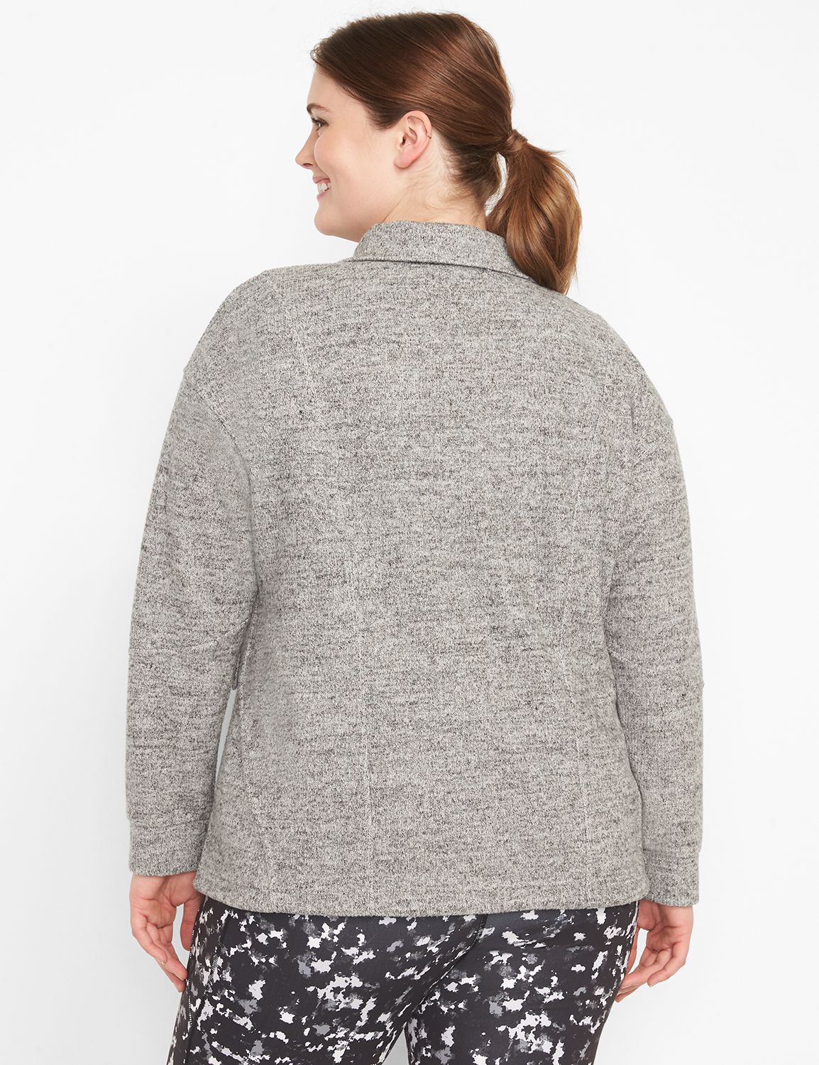 Long Sleeve Full Zip Texture Jacket S 1123951:Black/White:18/20 Product Image 2