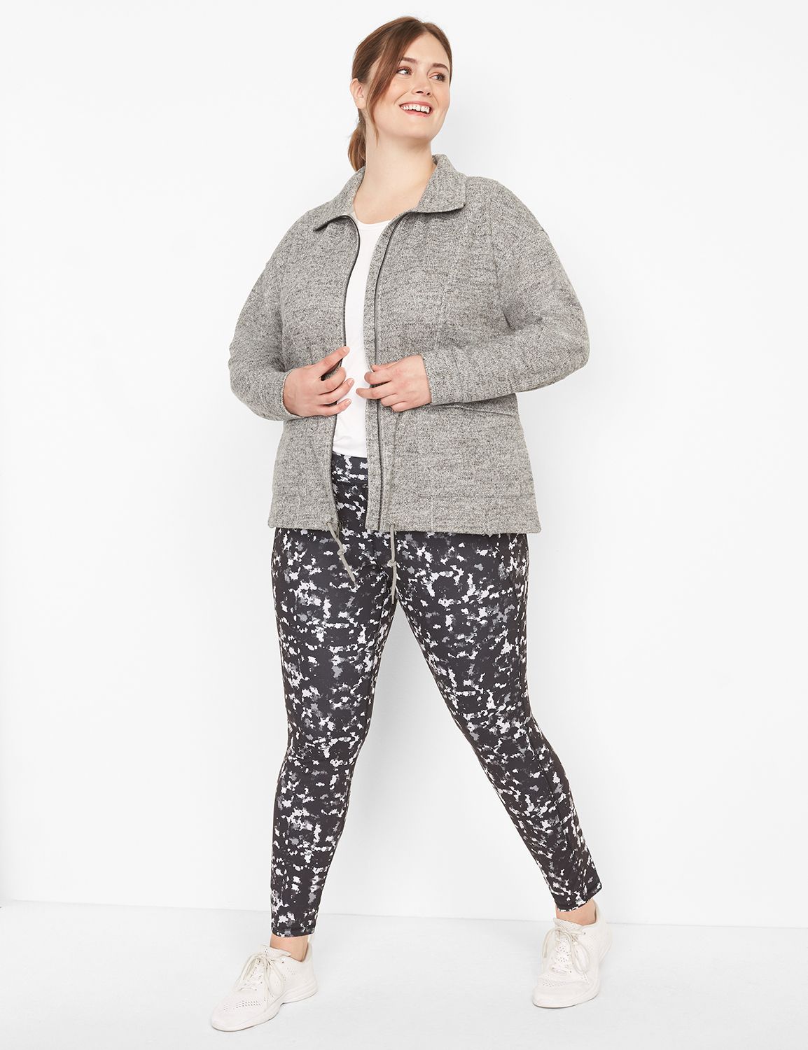 Long Sleeve Full Zip Texture Jacket S 1123951:Black/White:18/20 Product Image 3