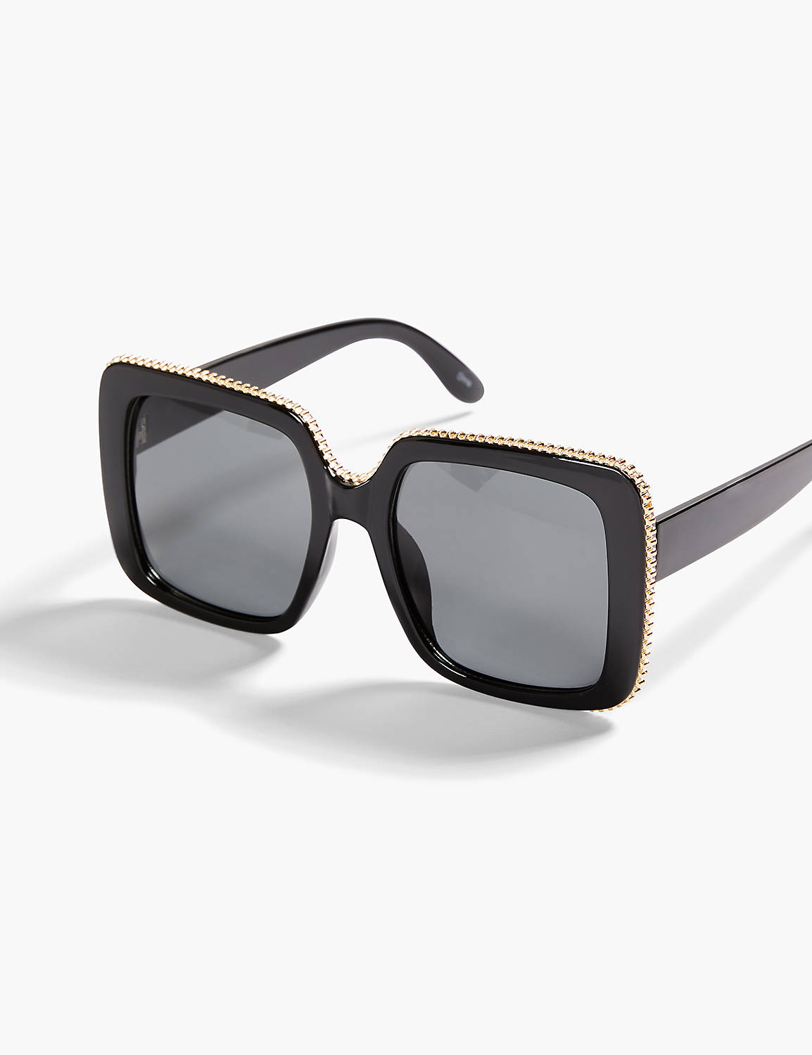 Oversized Square Sunglasses With Gold Embellishment Product Image 1