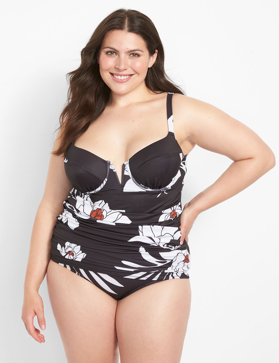 Lane Bryant, Swim, Lane Bryant Nwot Grommet One Piece Goji Berry