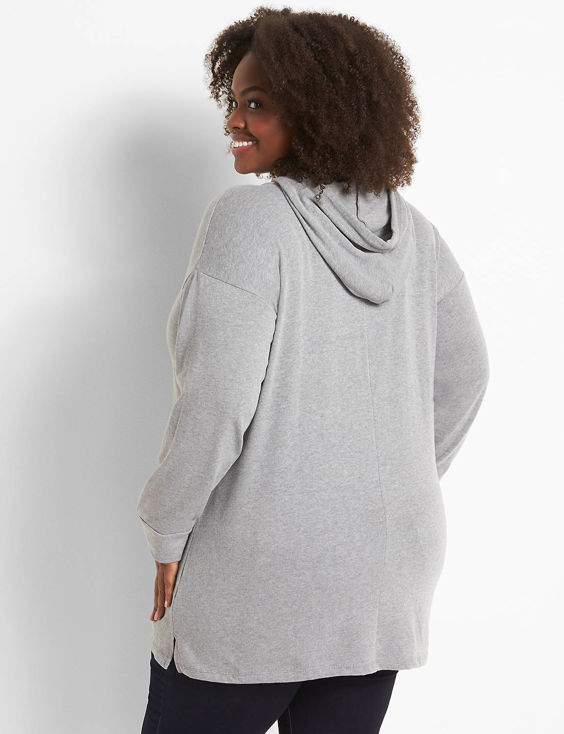 Long Sleeve Drop Shoulder Hoodie Tunic Graphic: Equality Pride 1123088:BTC30 Medium Heather Gray:10/12 Product Image 2