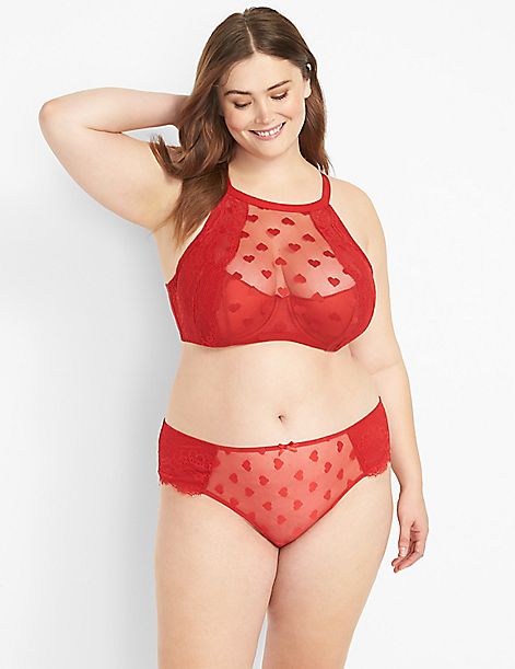 Heart Lace Strappy-Back Cheeky Panty