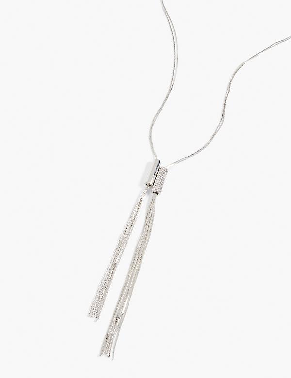 Pave Tassel Chain Necklace