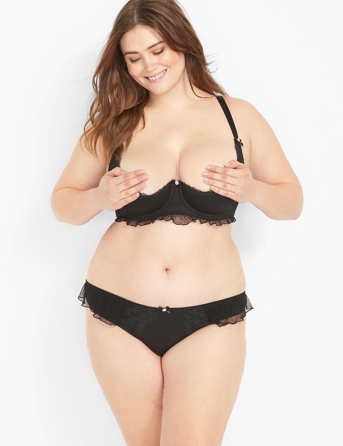 X-Rated Lace Quarter-Cup Bra