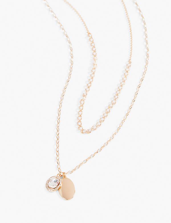 Double-Strand Delicate Pearl Pendant Necklace