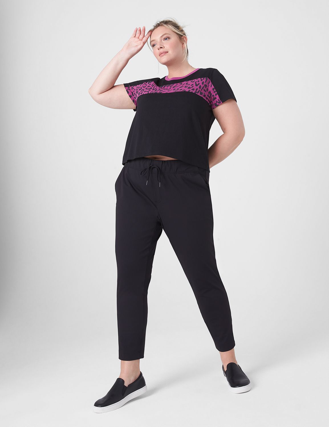 LIVI Mid Rise Knit Ankle Length Tro Product Image 1