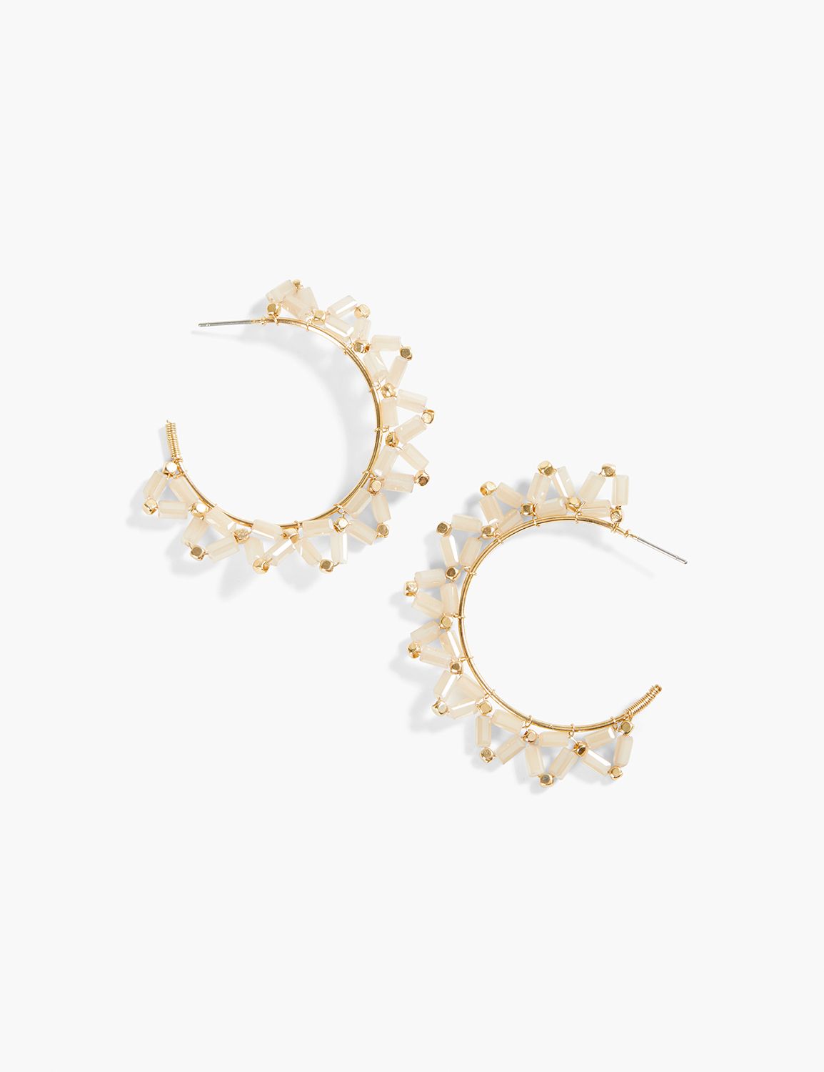 BLUSH STONE HOOP EARRING:PANTONE Pale Mauve:ONESZ Product Image 1