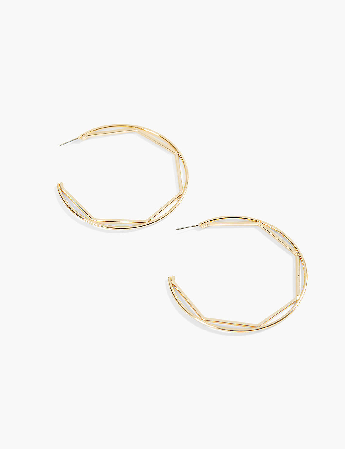INNER ANGLES HOOP EARRING:Silver:ONESZ Product Image 1
