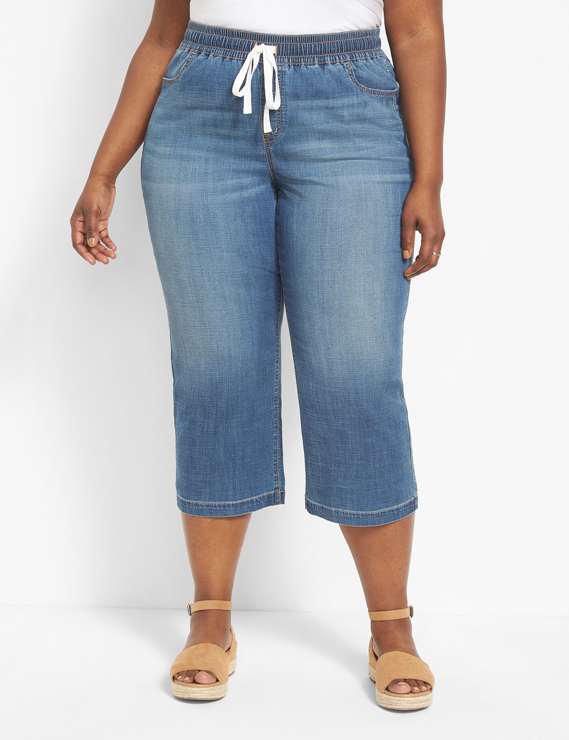 Wide leg jean 2025 capris plus size