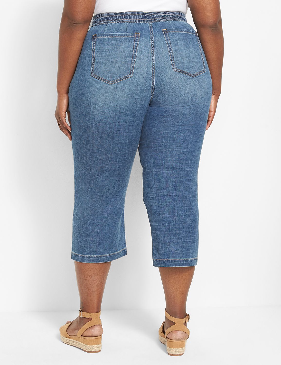 Wide leg capri jeans plus clearance size