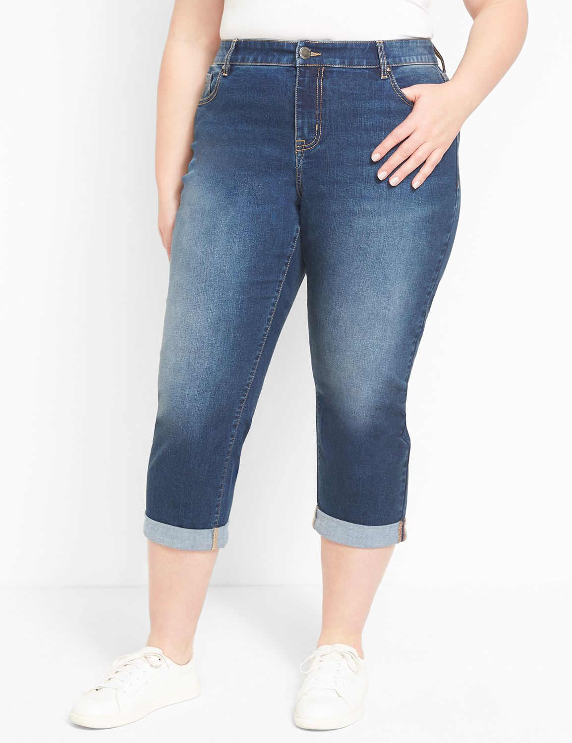 Lane bryant denim capris sale