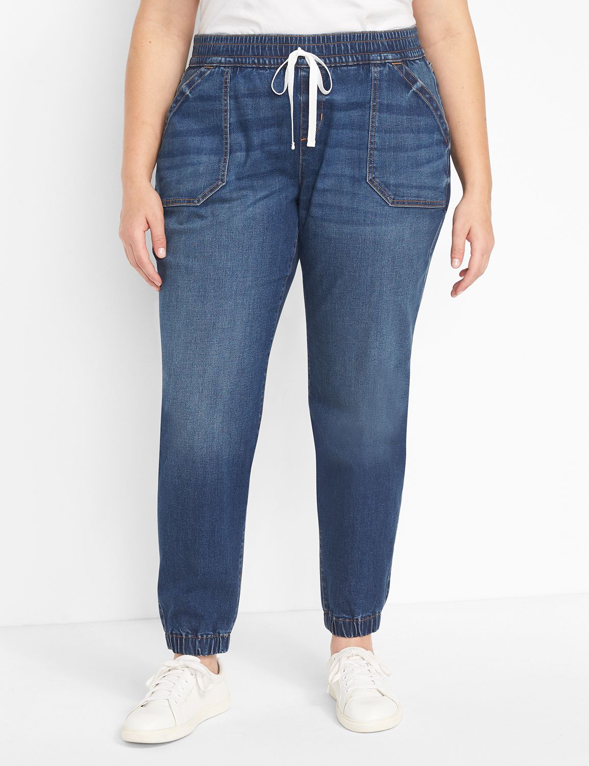 Pull-On Boyfriend Jogger Jean - Dark Wash