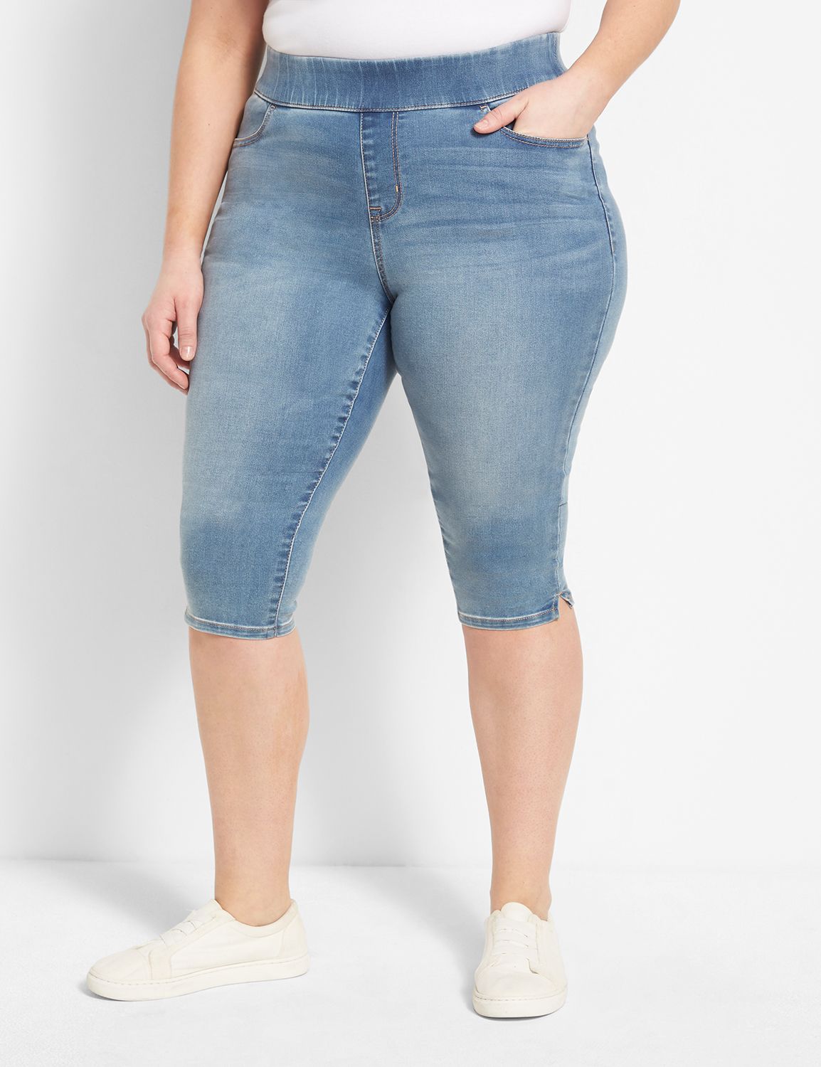 high rise jean capris