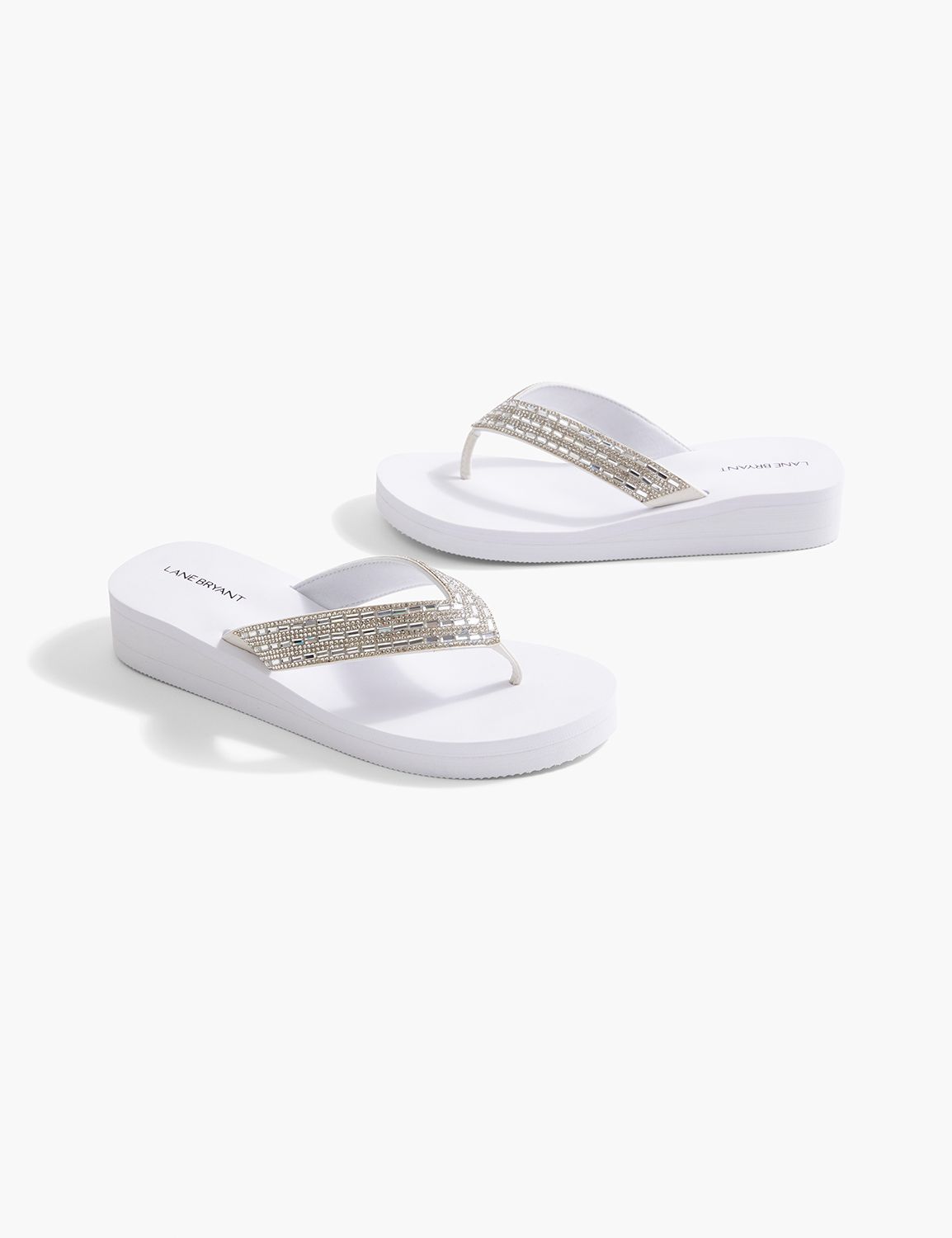 White wedge outlet flip flops uk