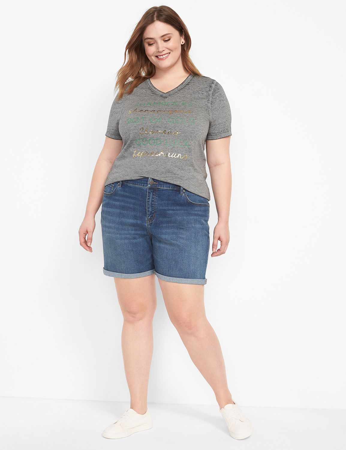 Signature Fit Boyfriend Denim Midi Short - Dark Wash