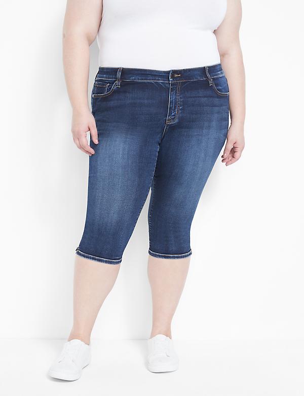 Straight Fit High-Rise Pedal Jean - Dark Wash