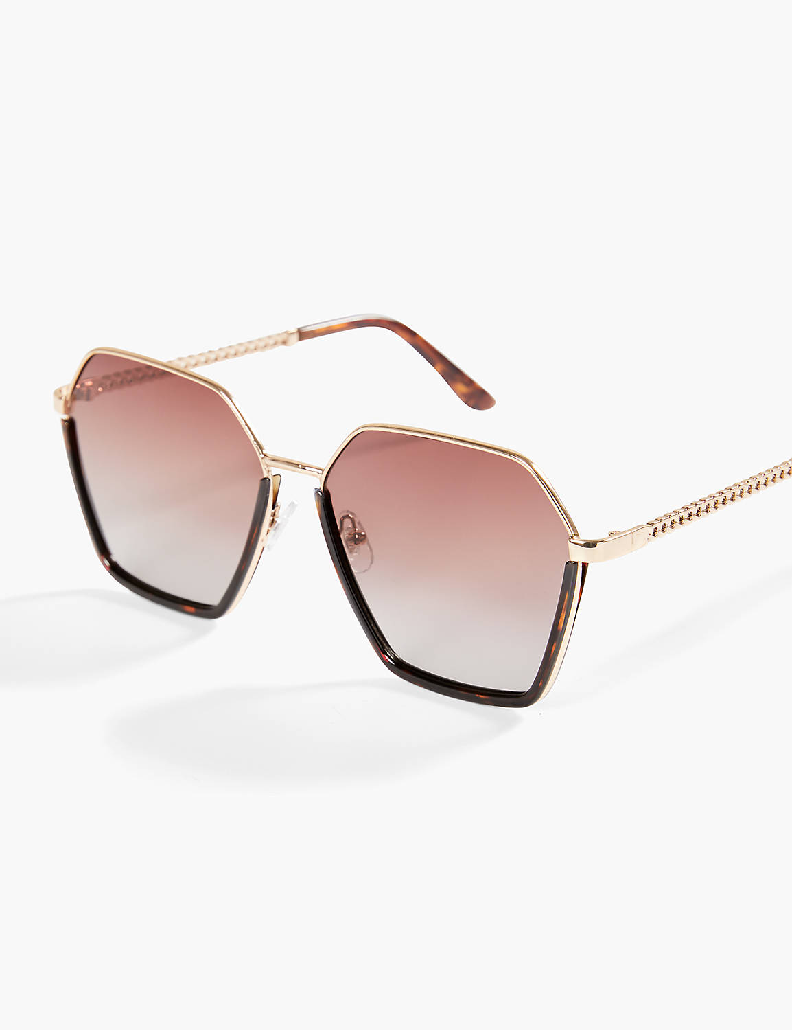 Angular Metal Sunglasses with Chain Product Image 1
