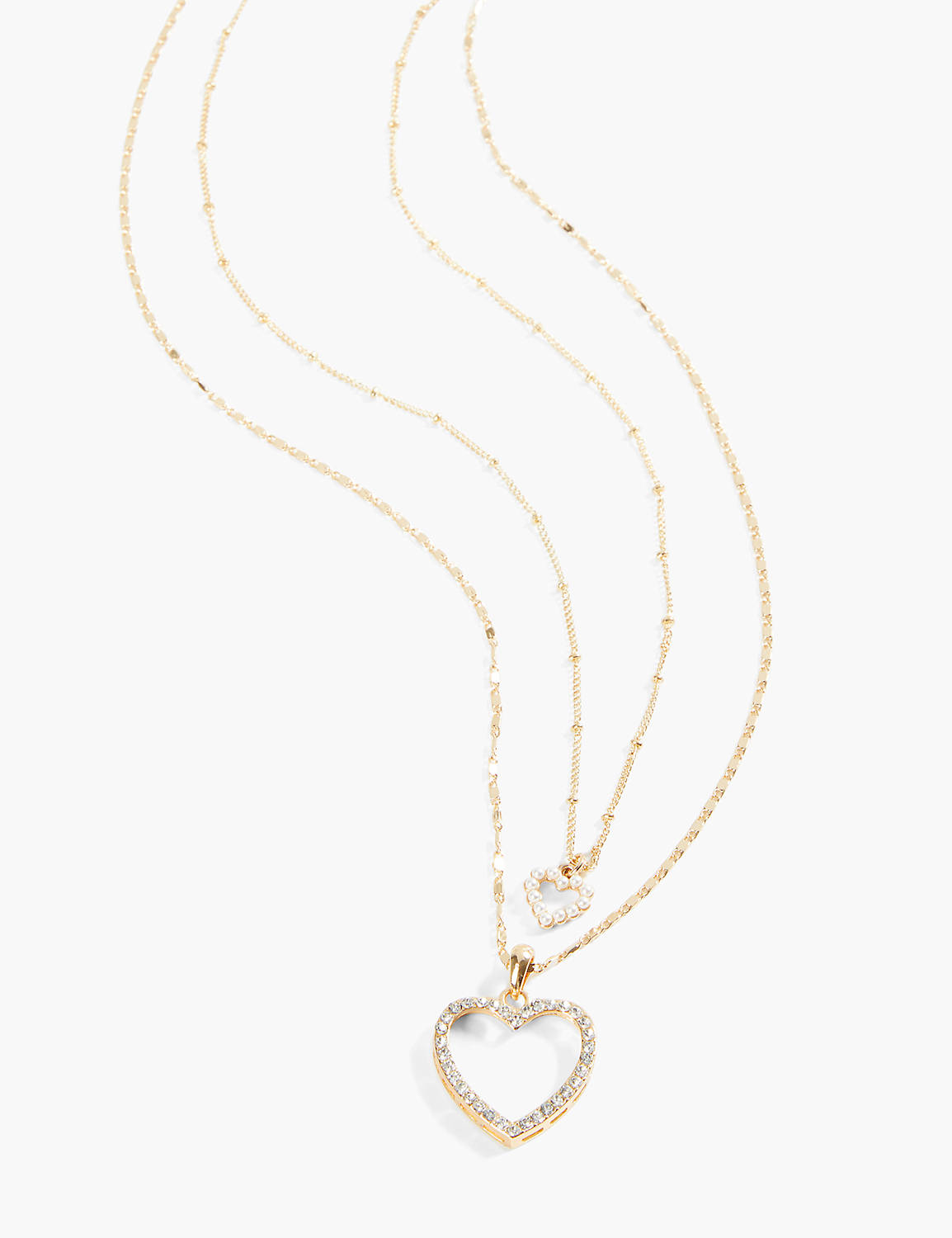 GRADUATED PEARL HEARTS NECKLACE Product Image 1