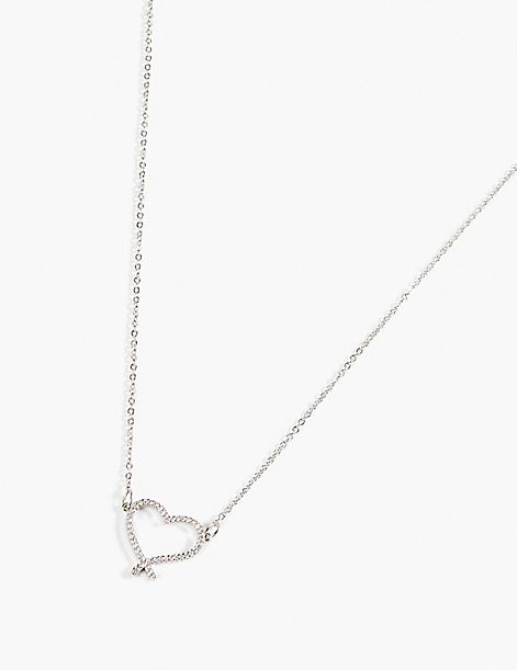Delicate Pave Heart Pendant Necklace