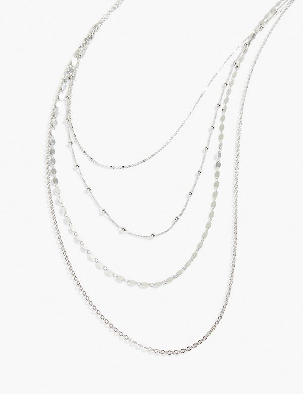 Multi-Strand Mixed-Chain Long Necklace