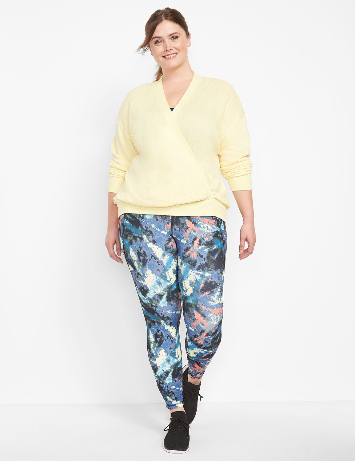 Long Sleeve Surplice Neckline Sweat