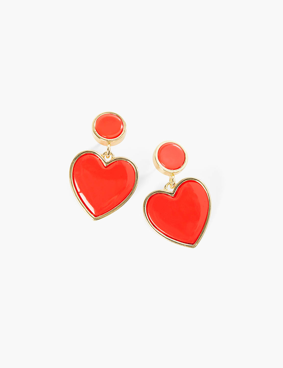 WHIMSY HEART DROP EARRING:PANTONE High Risk Red:ONESZ Product Image 1