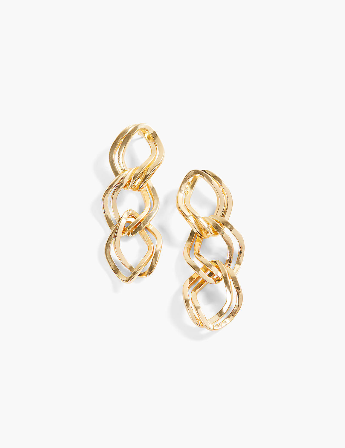 Linear Chain Earring:Gold Tone:ONESZ Product Image 1
