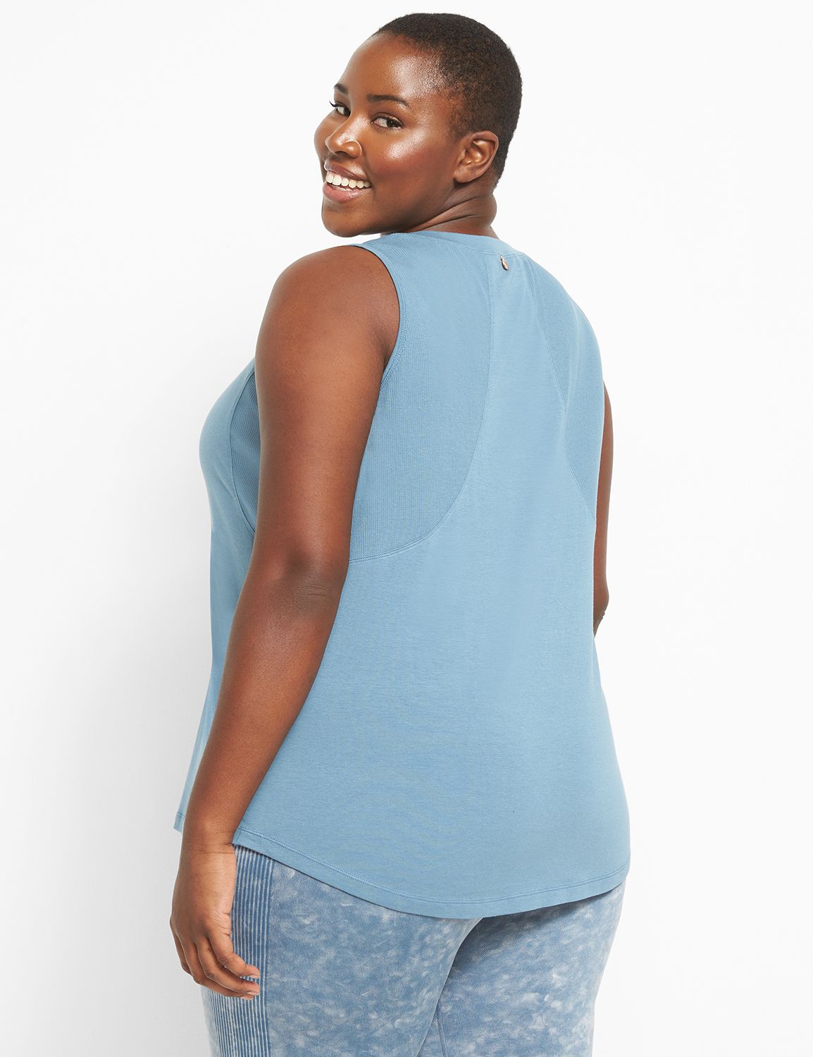 Sleeveless Scoop Neckline Fabric Bl Product Image 2