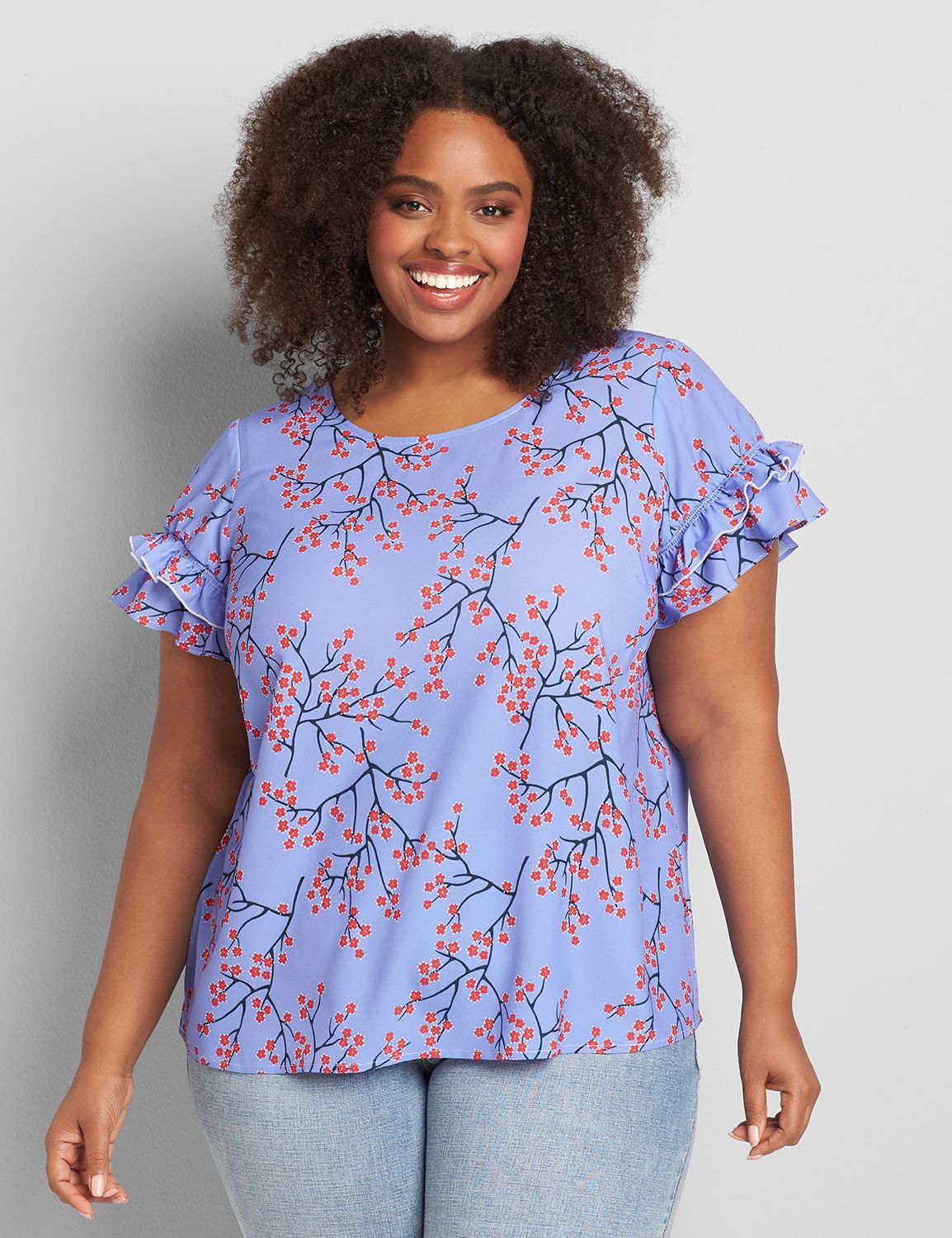 Lavender Flutter Sleeve Top