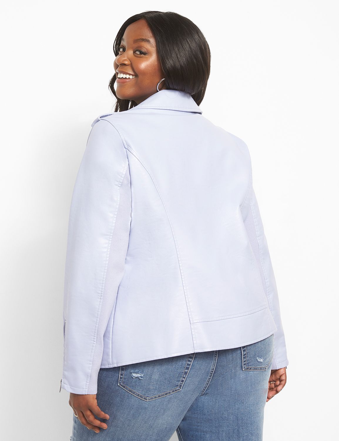 plus size white leather jacket