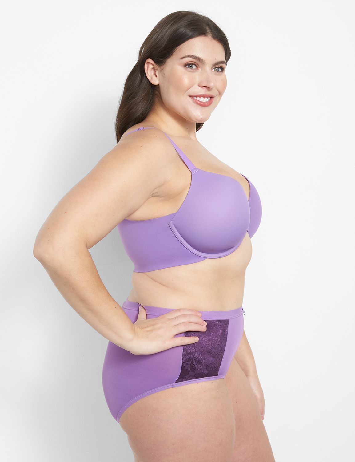 Fashion underwear cacique purple aesthetic crease bra 4 breasted