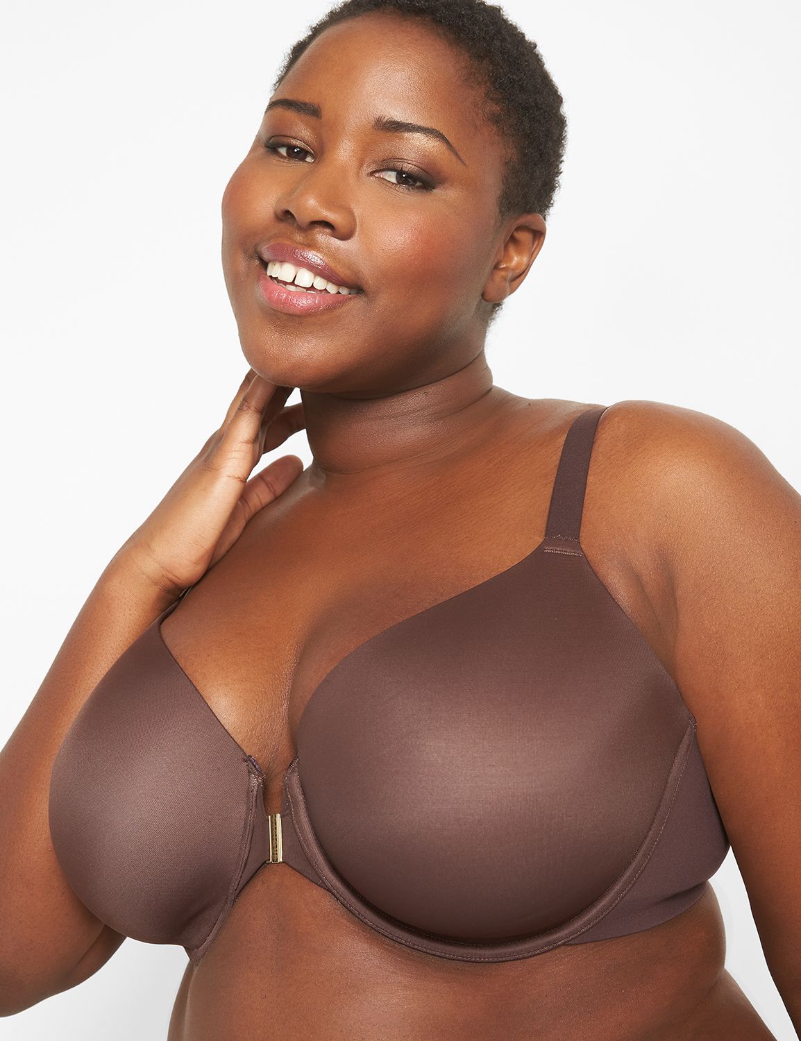 1123242-T Totally Smooth Full Coverage Front Close:PANTONE Chocolate  Plum:38DDD