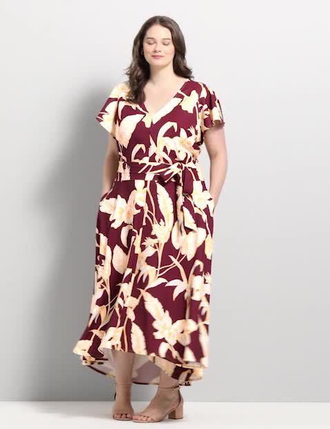 Short Sleeve High-Low Lena Midi Dress image number 0